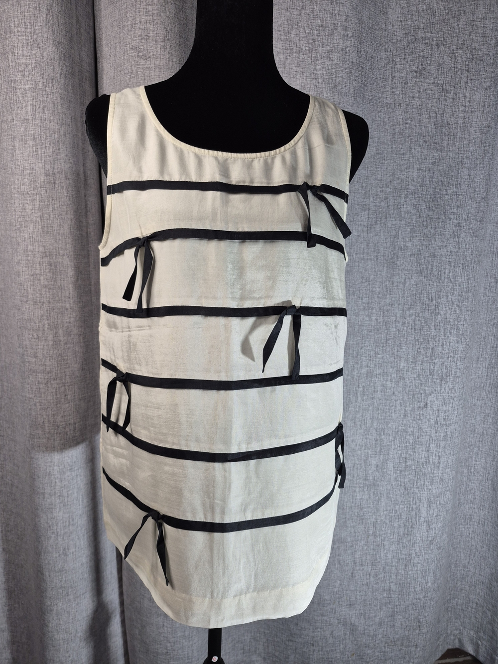 J.Crew Silk Blend Ribbon Stripe Sleeveless Shift Dress Size 6
